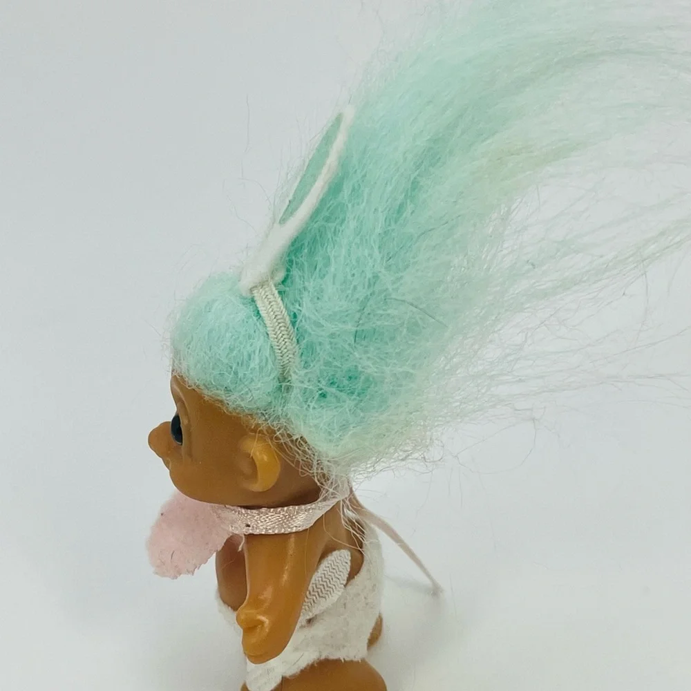 Russ Troll Doll! 2” Green Hair Brown Eyes! Toddler Baby! Easter Bunny!